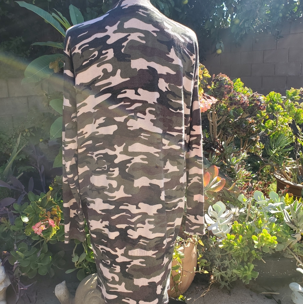Sanctuary camo duster sweater, M - Picture 6 of 7